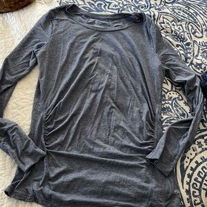 GapFit maternity long sleeved heather blue top size large